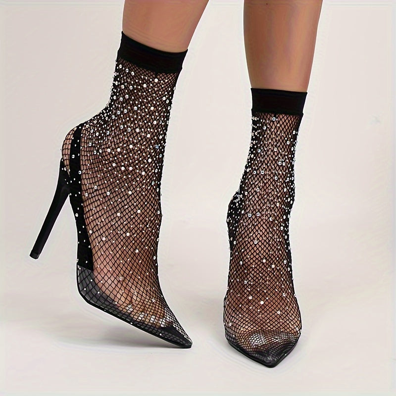 Rhinestone Elegant Pointy Toe, Slip On