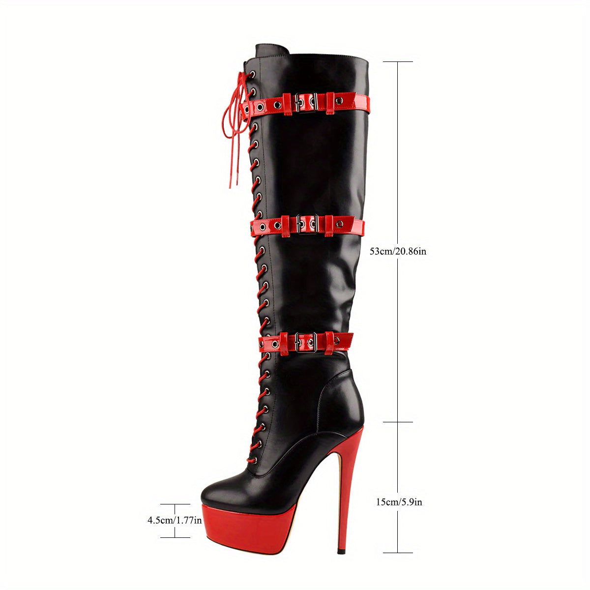 Stiletto High Heel Boots, Color Blocked, Knee High