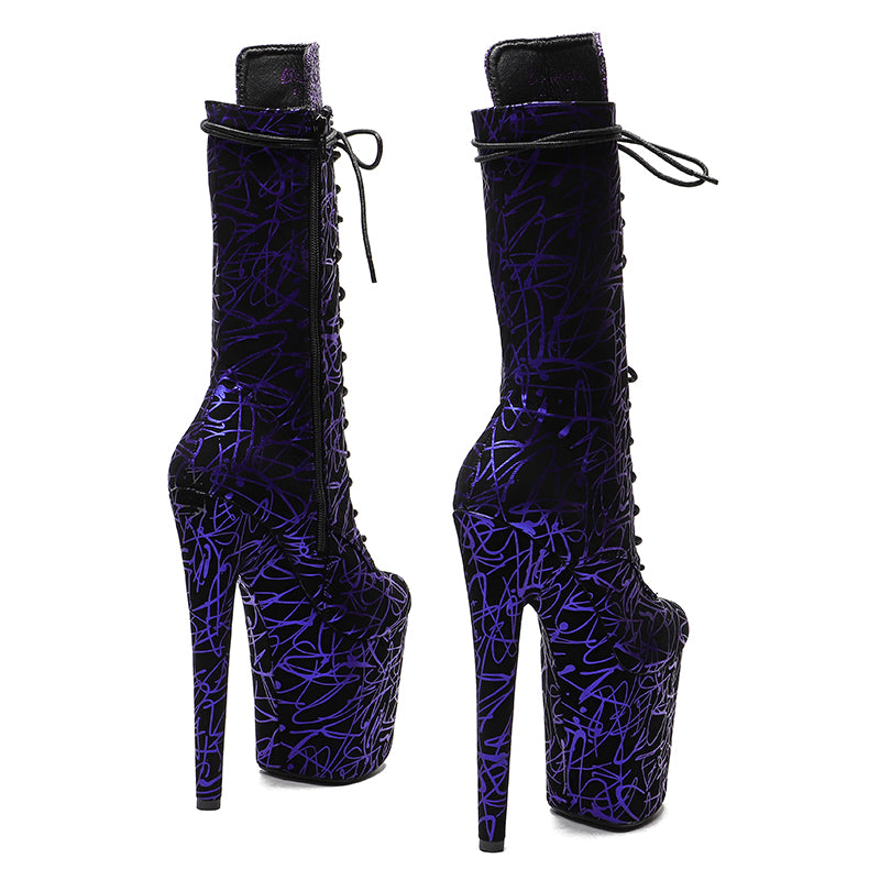 Dark Purple/Black Confetti Boots