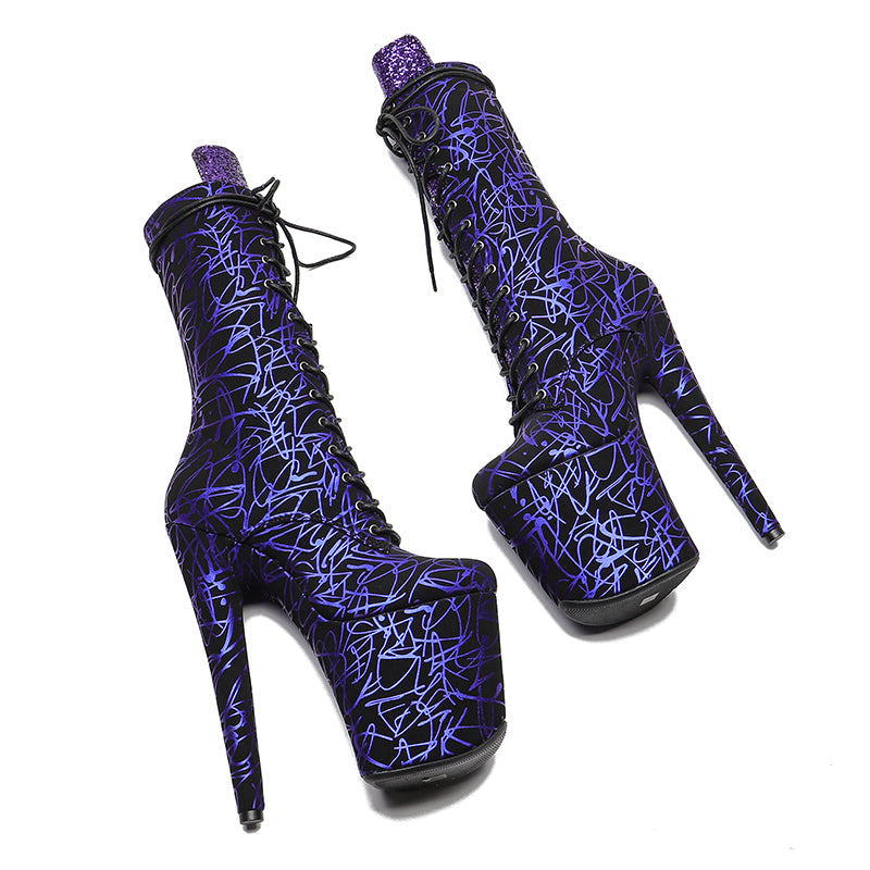 Dark Purple/Black Confetti Boots