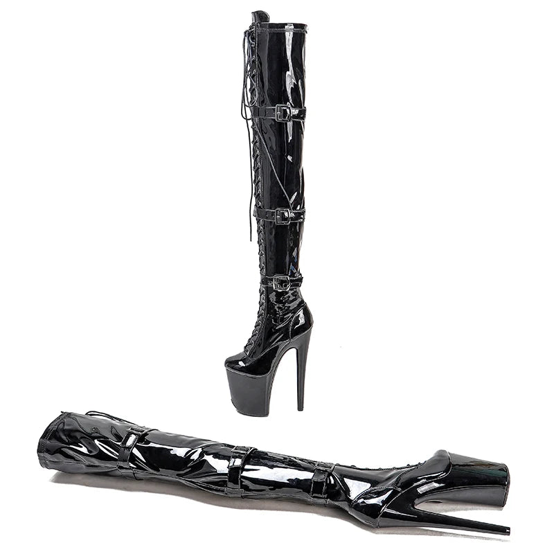 Patent Leather Thigh High Boots