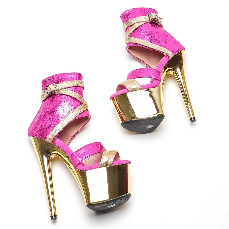 Royal Fuchsia Gold Sandals