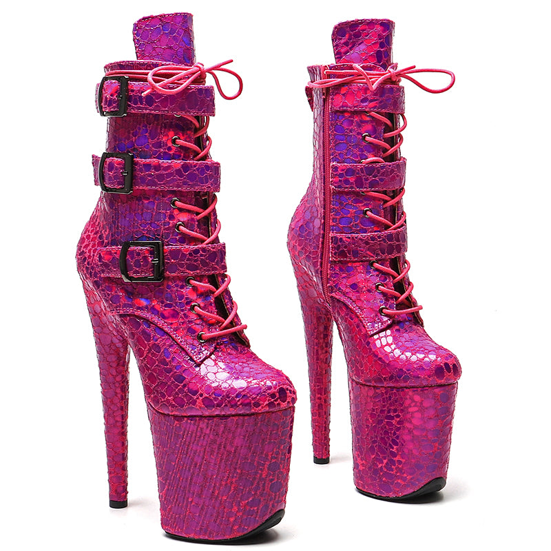 Pink with Holographic Scales Boots