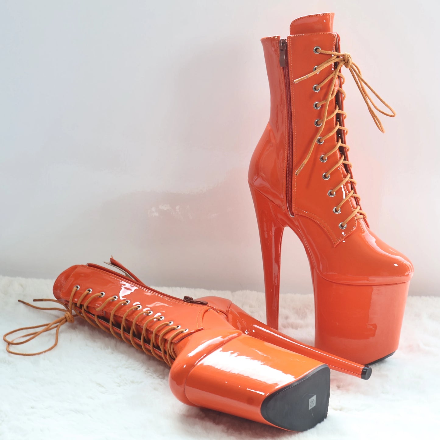 Wet look PU Platform Boots