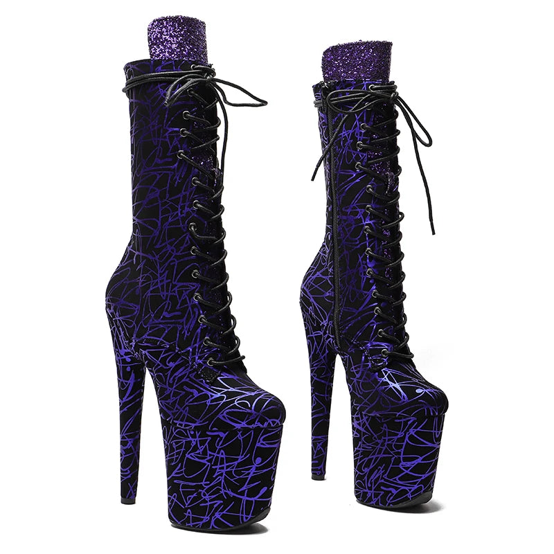 Dark Purple/Black Confetti Boots