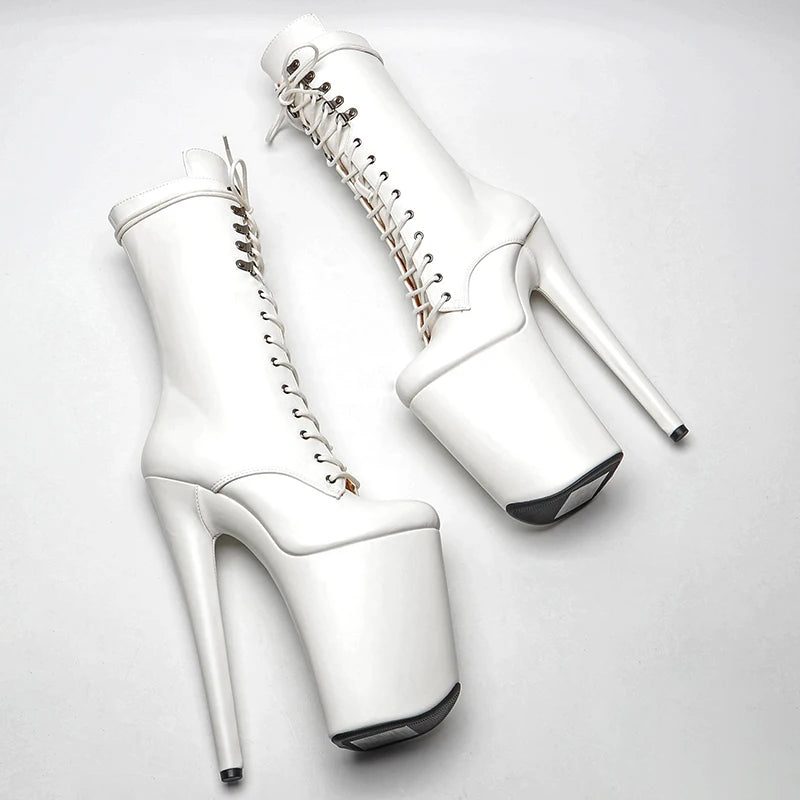 White Vegan Leather Matte boots