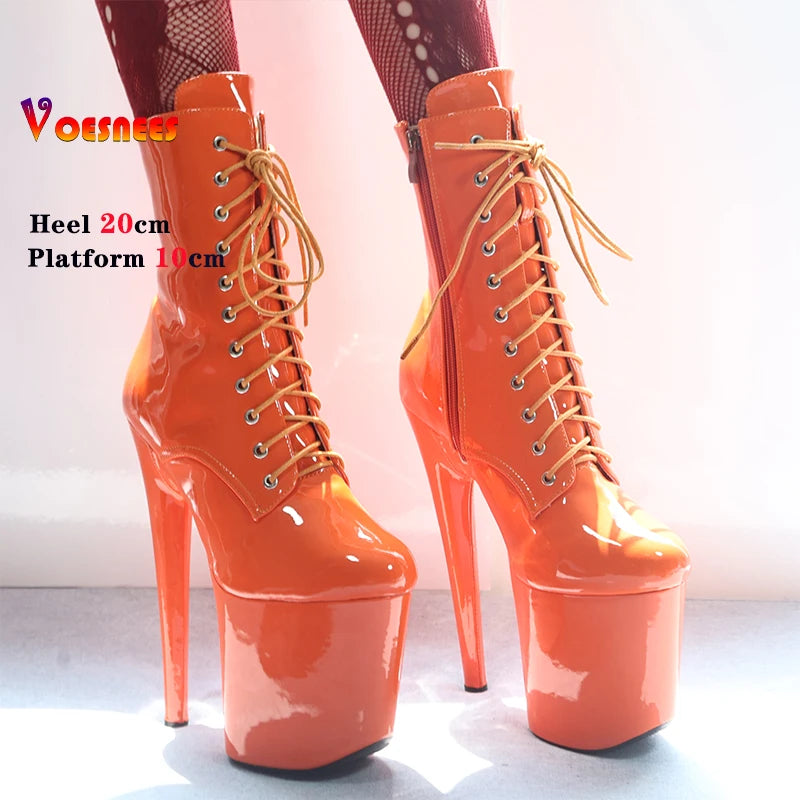 Wet look PU Platform Boots