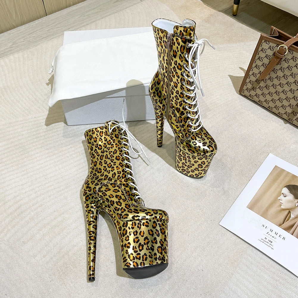 Shiny Leopard Boots