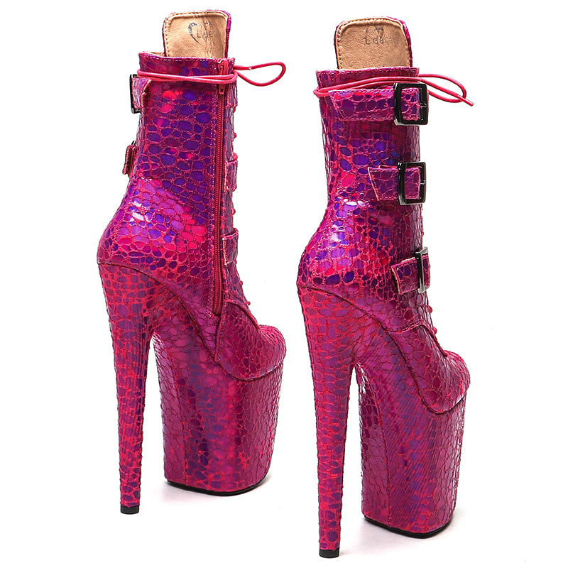 Pink with Holographic Scales Boots