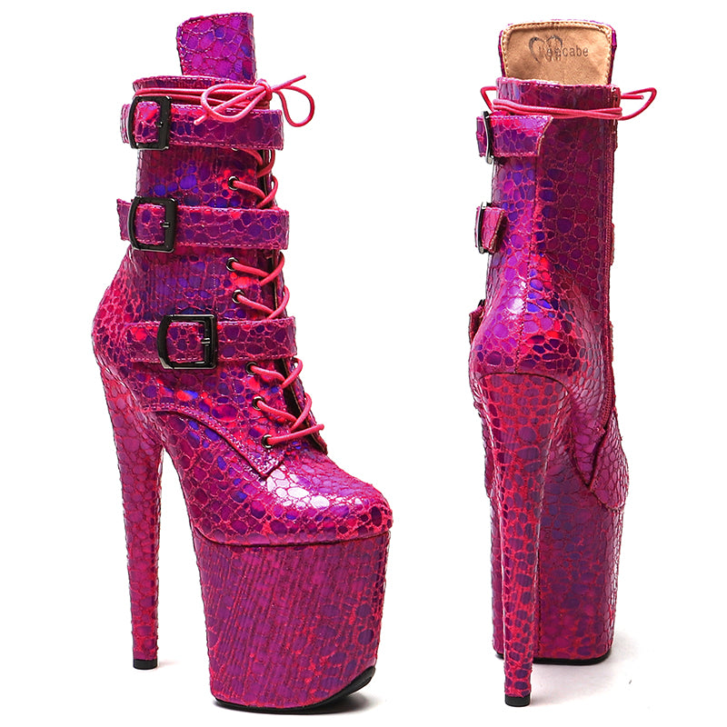 Pink with Holographic Scales Boots