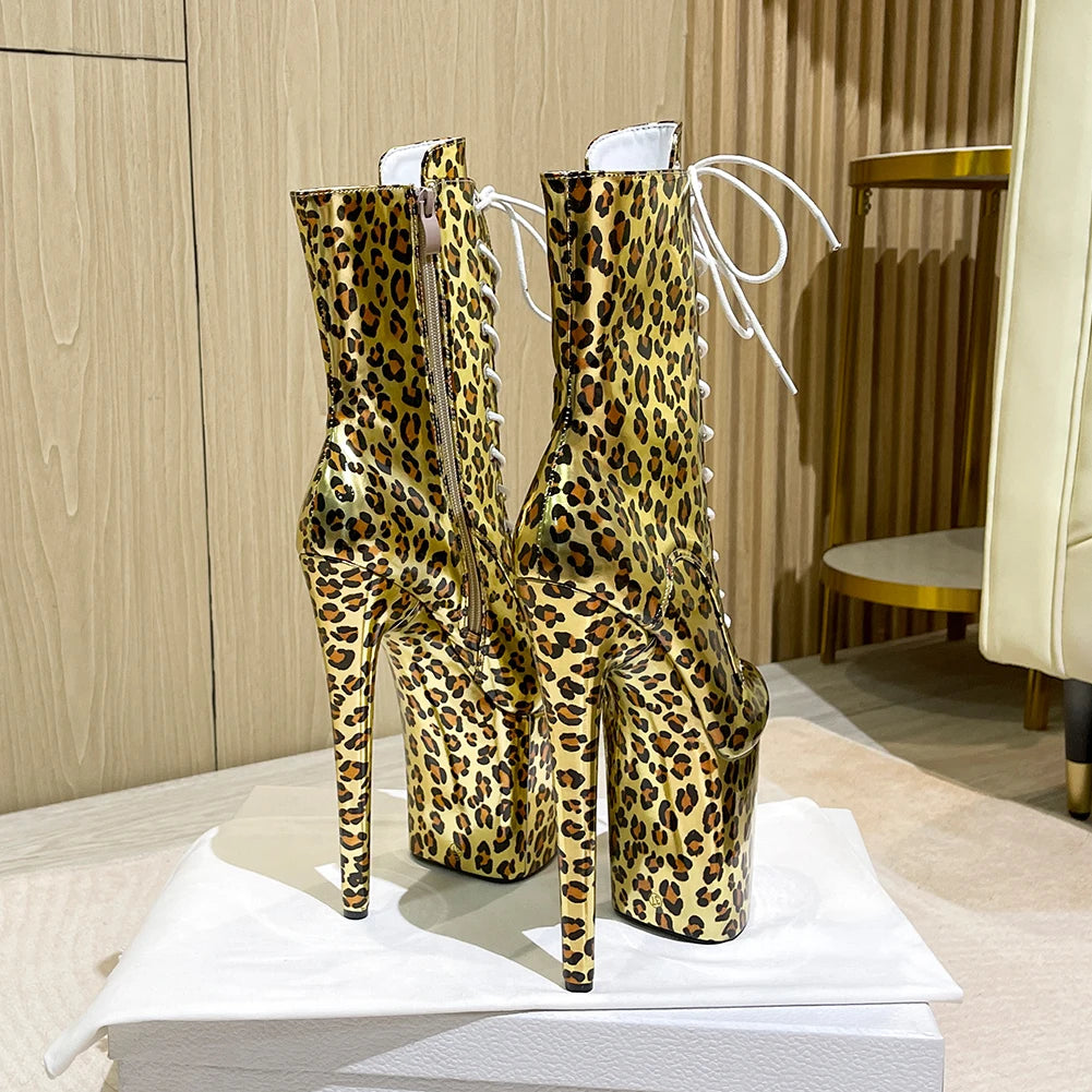 Shiny Leopard Boots