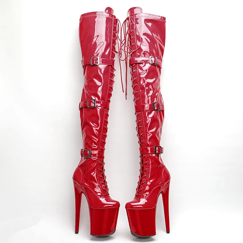 Patent Leather Thigh High Boots