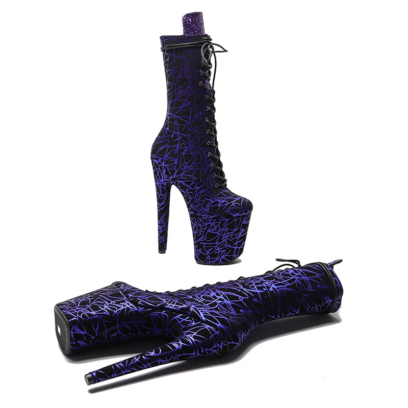 Dark Purple/Black Confetti Boots