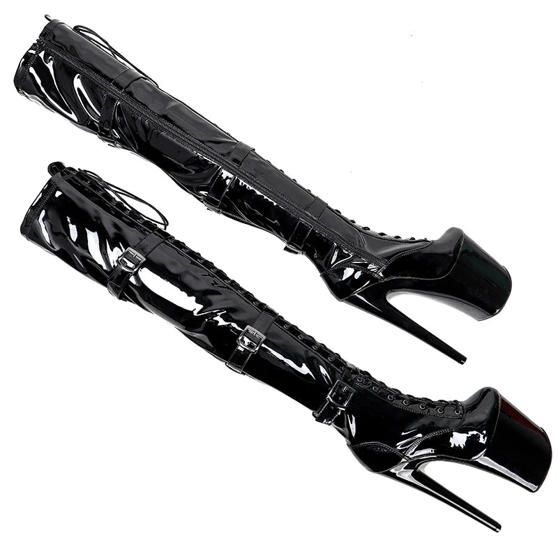 Patent Leather Thigh High Boots