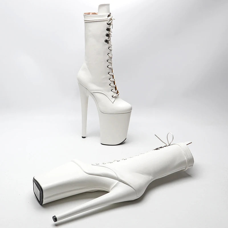 White Vegan Leather Matte boots