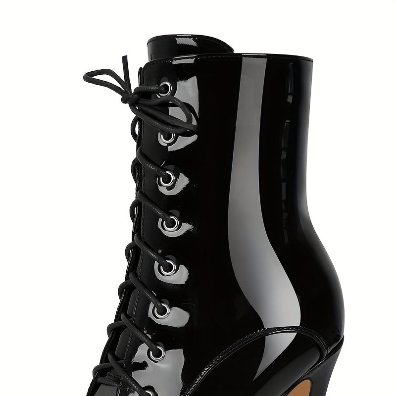 Black/Red Wetlook Waterproof Boots