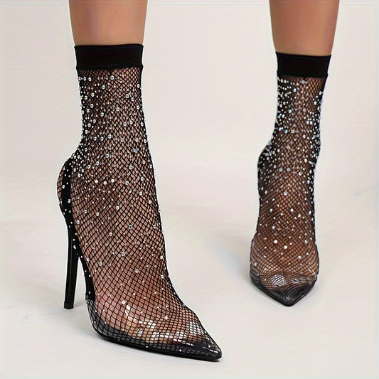 Rhinestone Elegant Pointy Toe, Slip On